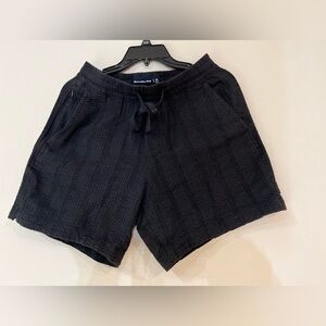 Abercrombie & Fitch black double gauze shorts men size XS